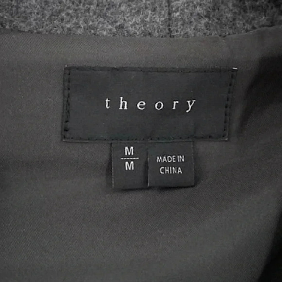 Theory Laura Leather Wool Cashmere Jacket Pea Coat - Picture 9 of 11